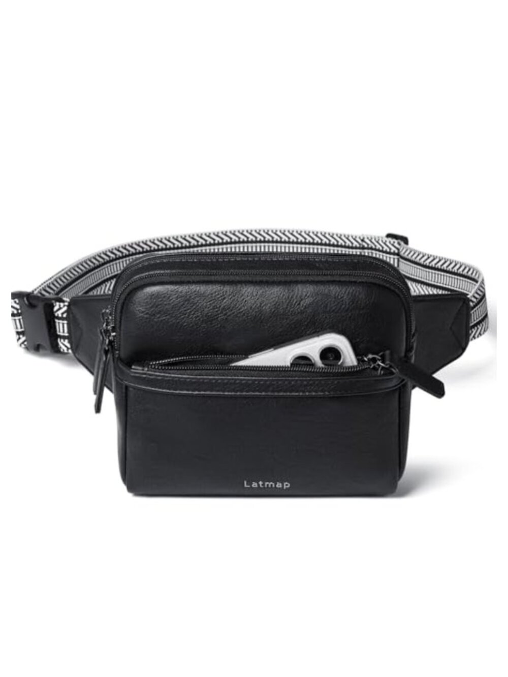Fanny Pack Crossbody Bag Faux Leather 4-Pocket Sling Waist Pack